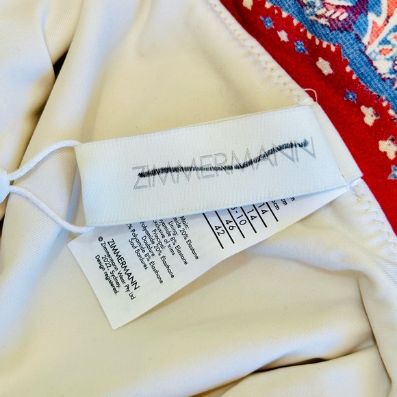 NEW! Zimmermann Indigo & Ruby Vitali Paisley Ruffle One-Piece Swimsuit - Picture 13 of 16